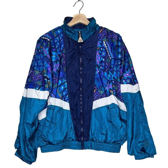 Wilson’s Vintage 90s Retro Windbreaker/Jacket Blue Purple Size Medium - Picture 1 of 8